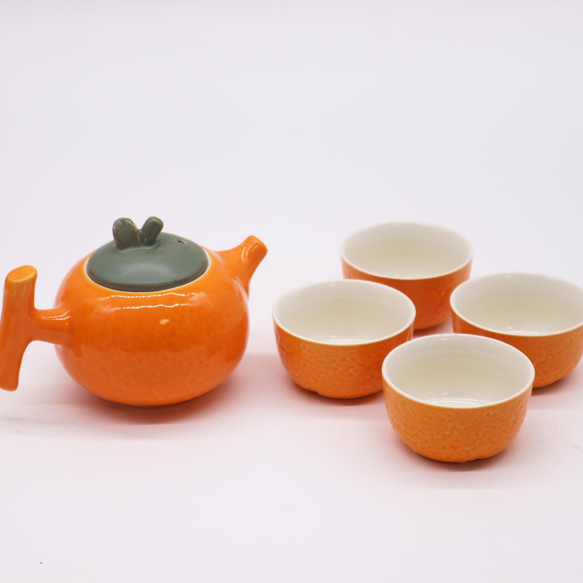 herbal-orange-teapot-set-pot-four-cups