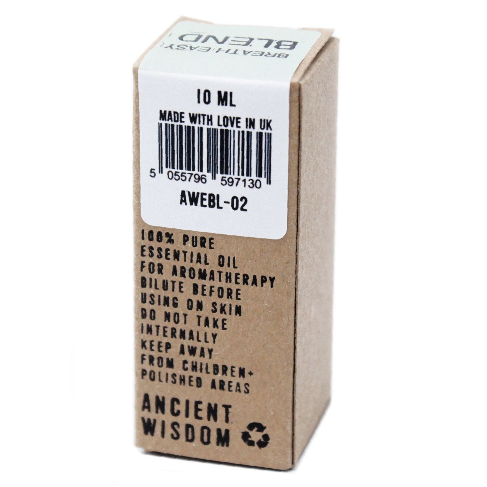 Small cardboard box with a label on a white background