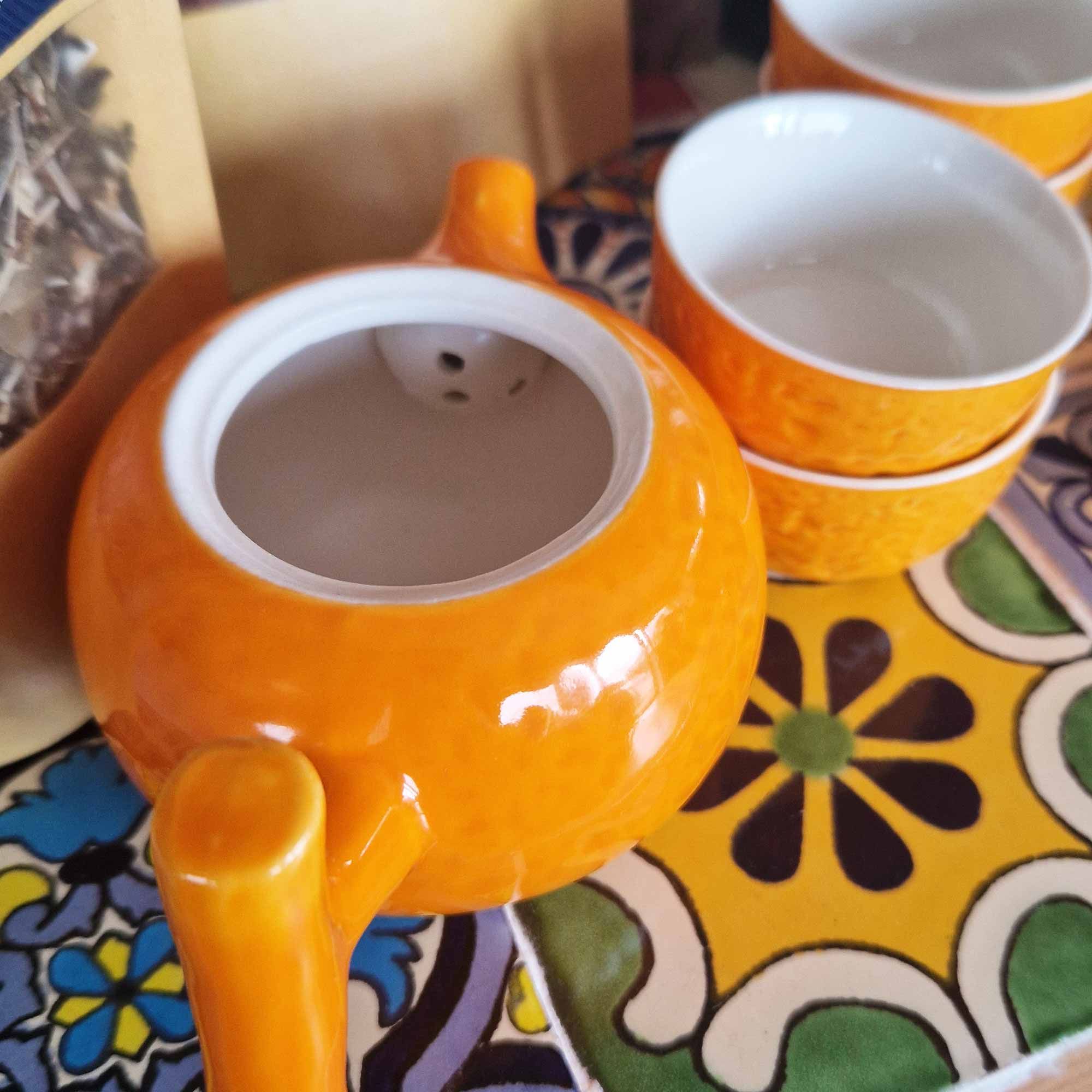 herbal-orange-teapot-set-pot-four-cups