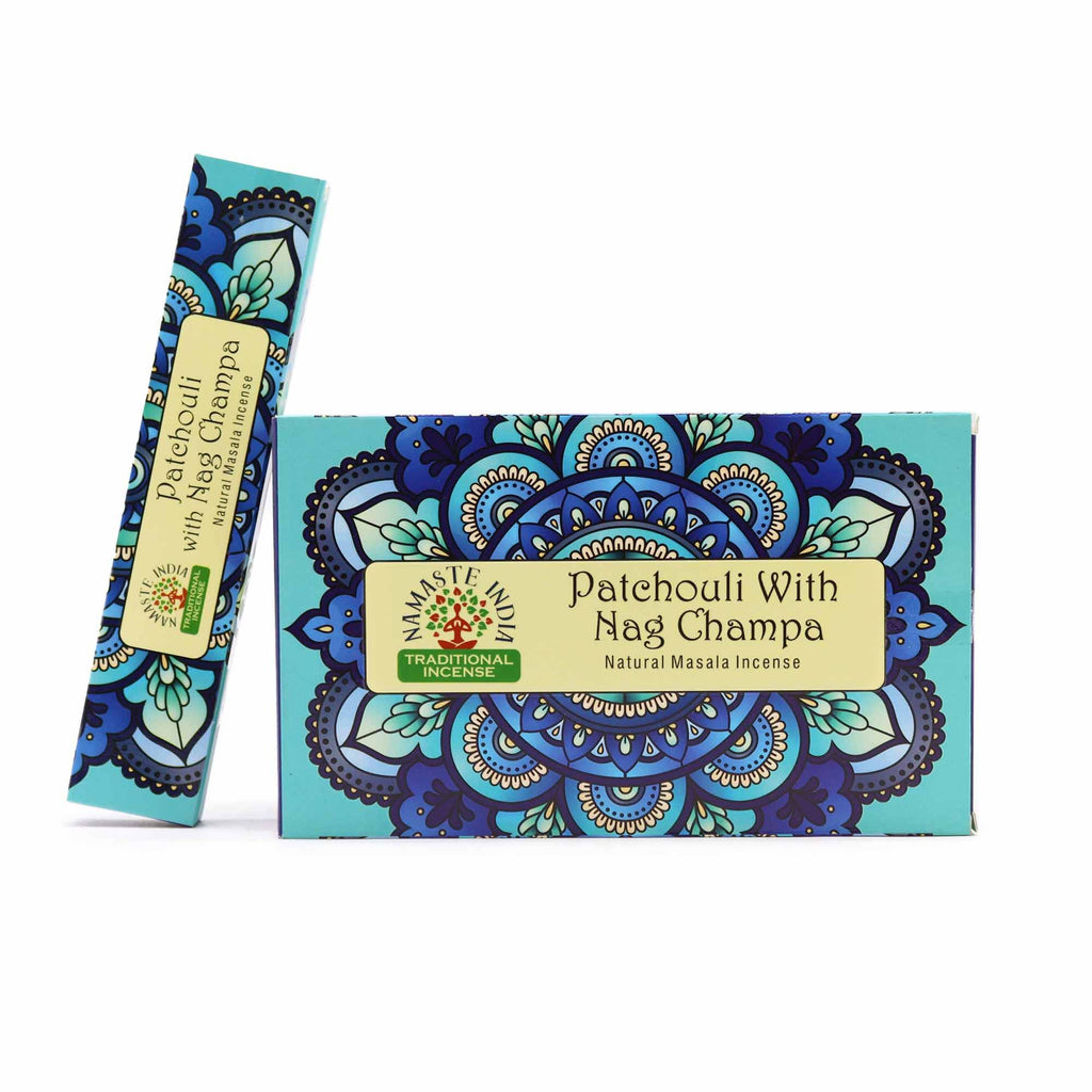 Incense sticks with decorative packaging on a white background