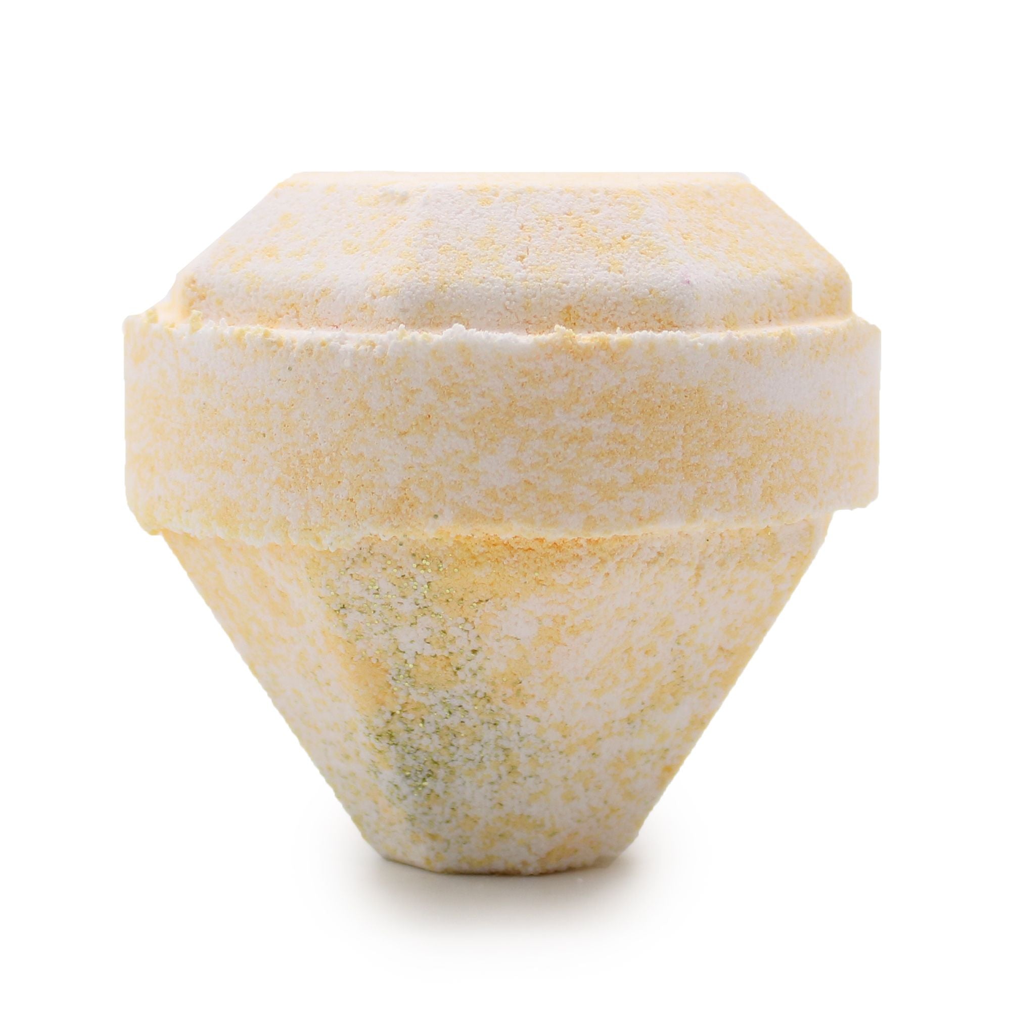 Hexagonal stone container with a textured surface on a white background