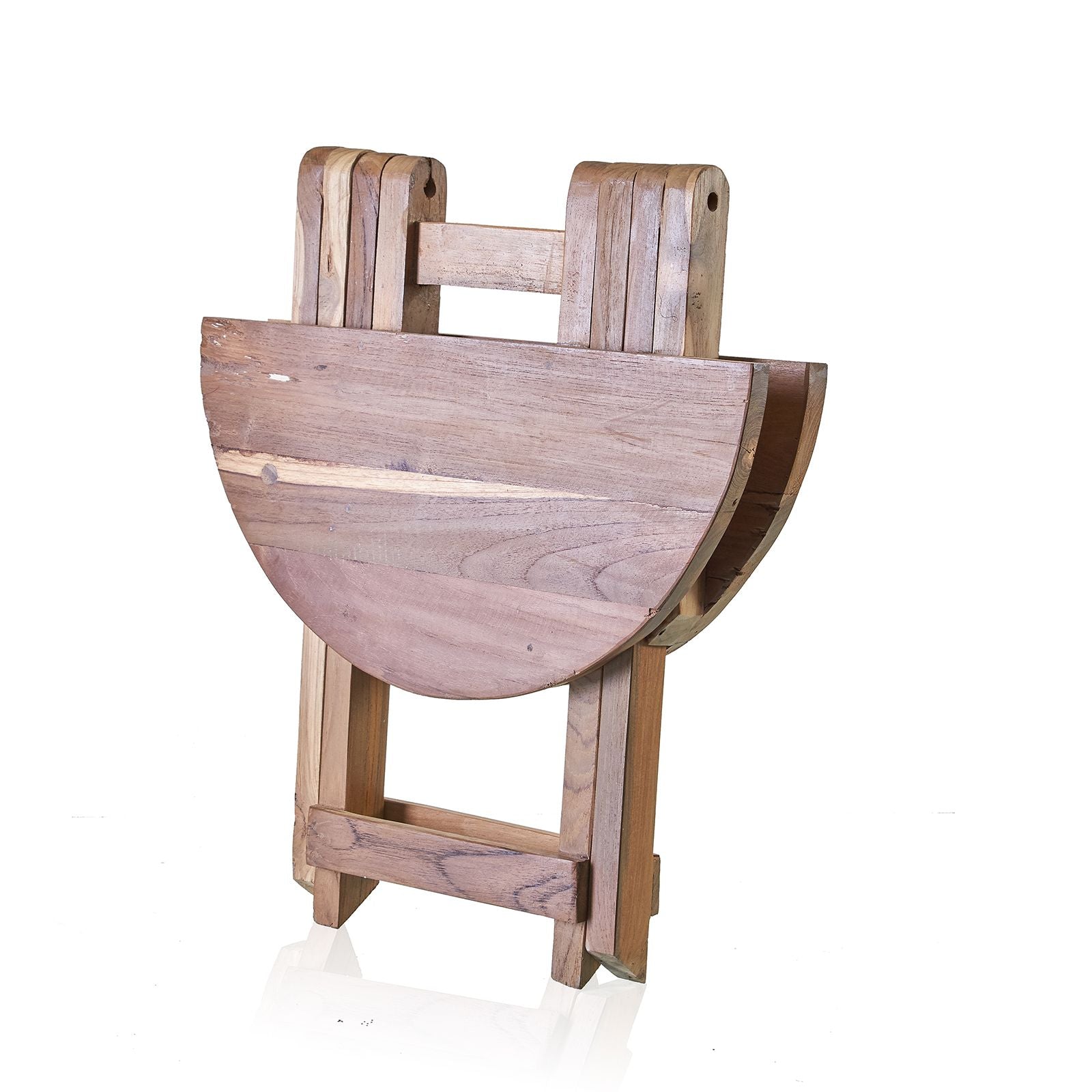 Wooden folding table on a white background