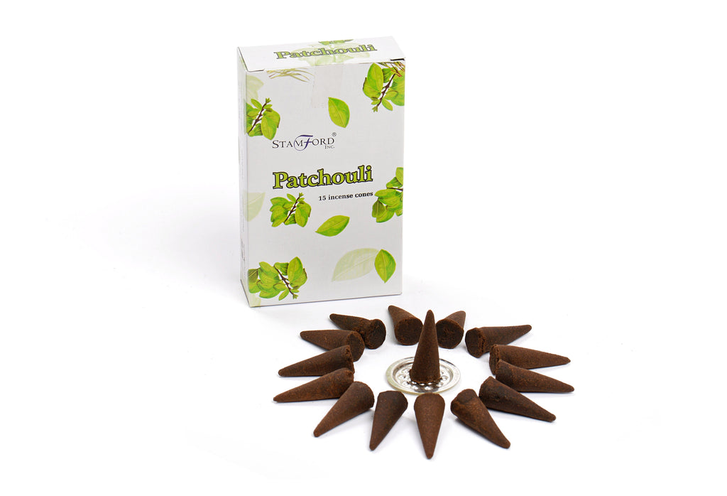 Incense cones with packaging on a white background