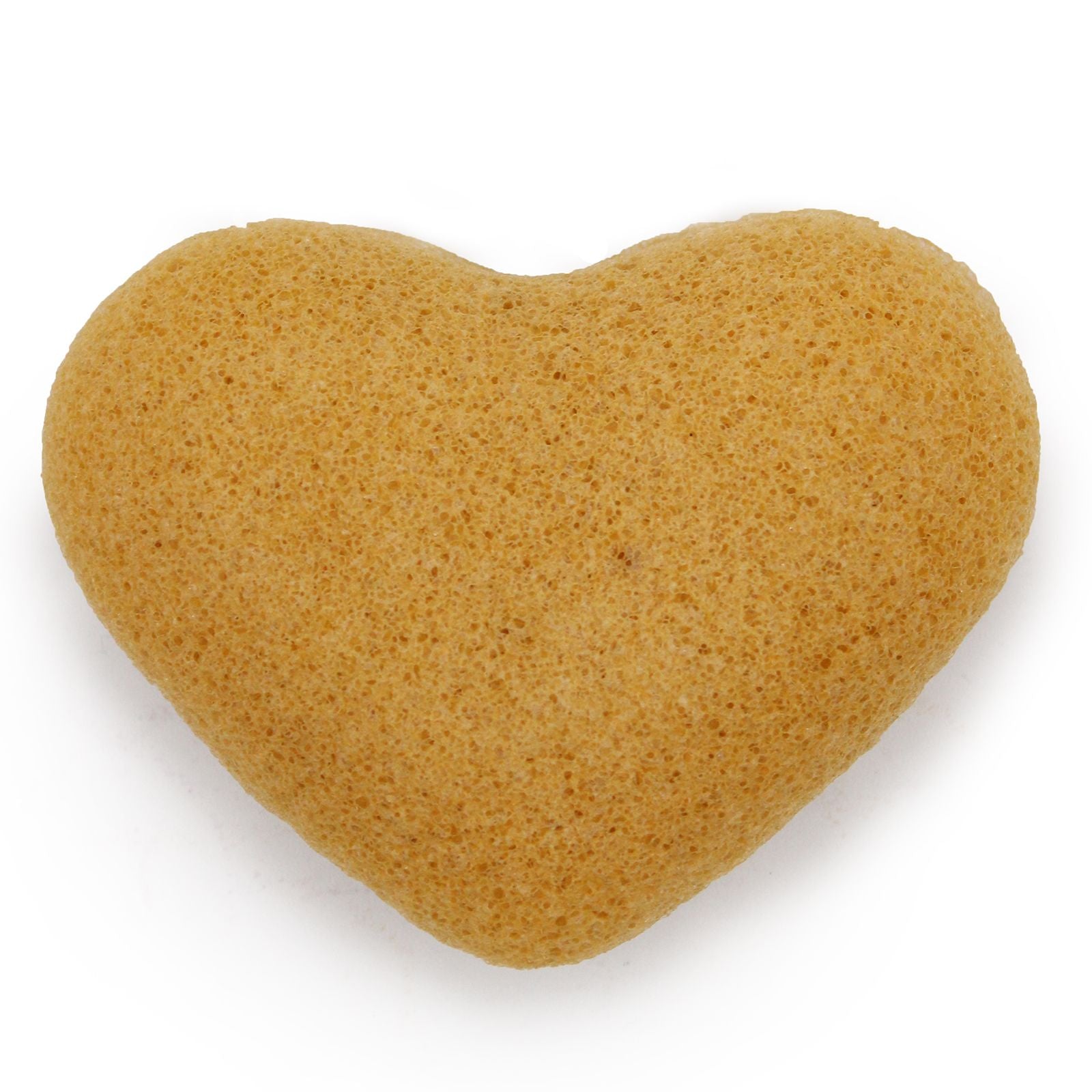 Heart-shaped sponge on a white background