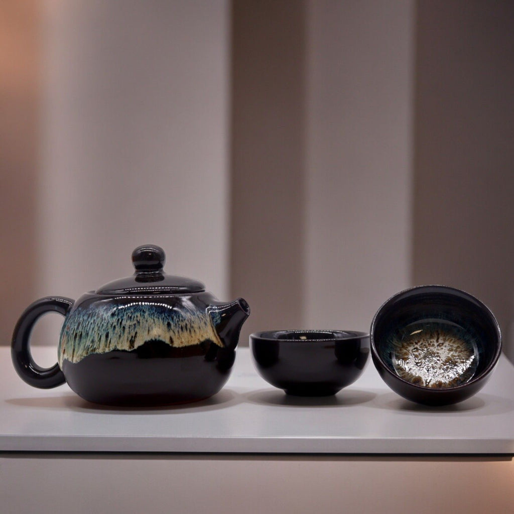 herbal-black-glaze-teapot-set-pot-two-cups