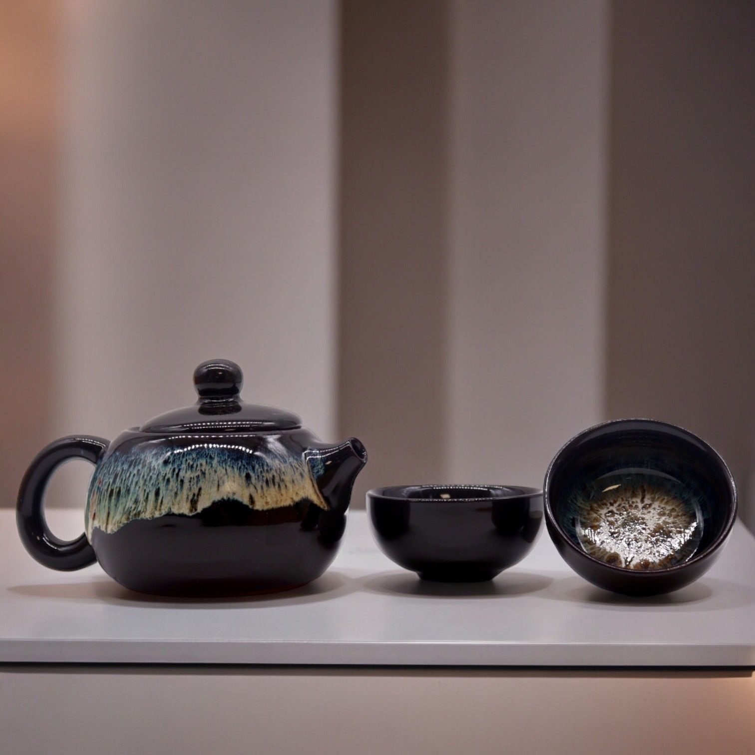 herbal-black-glaze-teapot-set-pot-two-cups