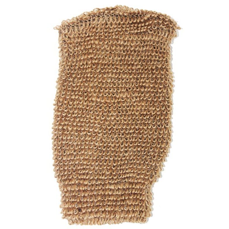 Beige knitted fabric on a white background