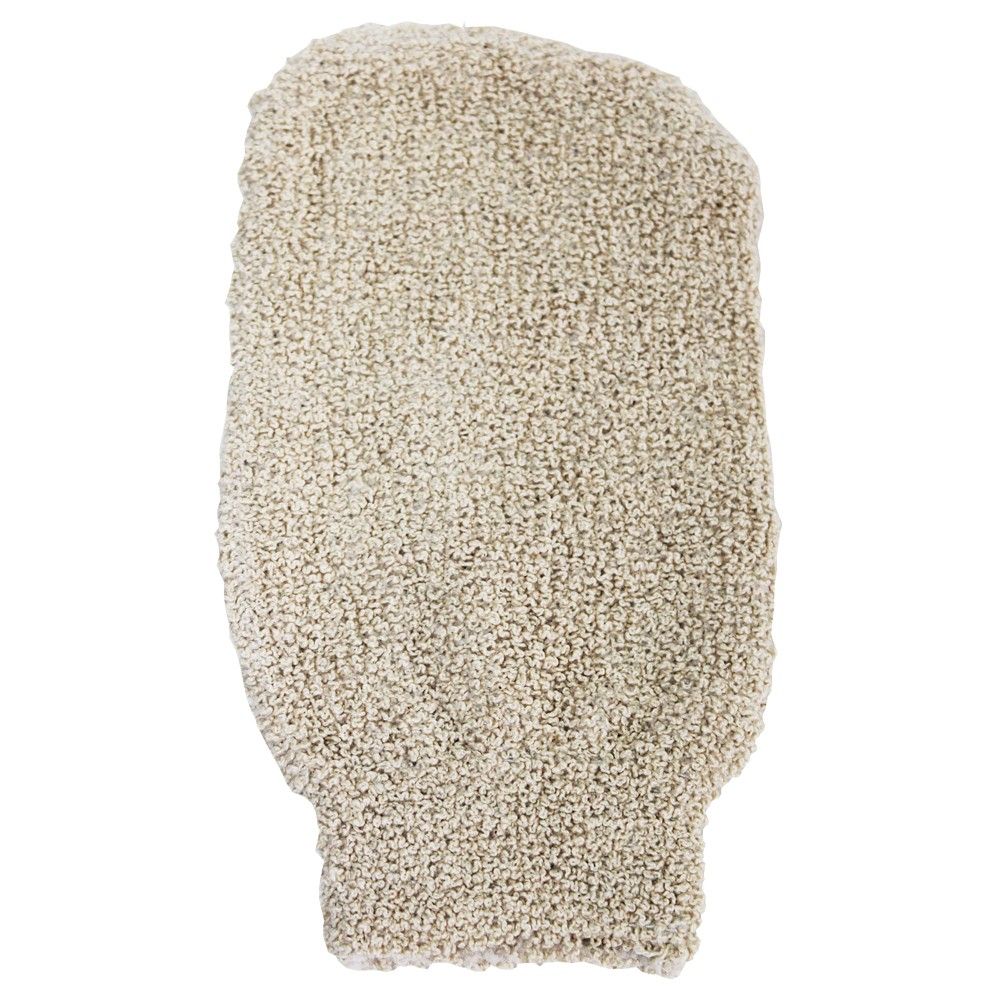 Beige textured scrubber on a white background