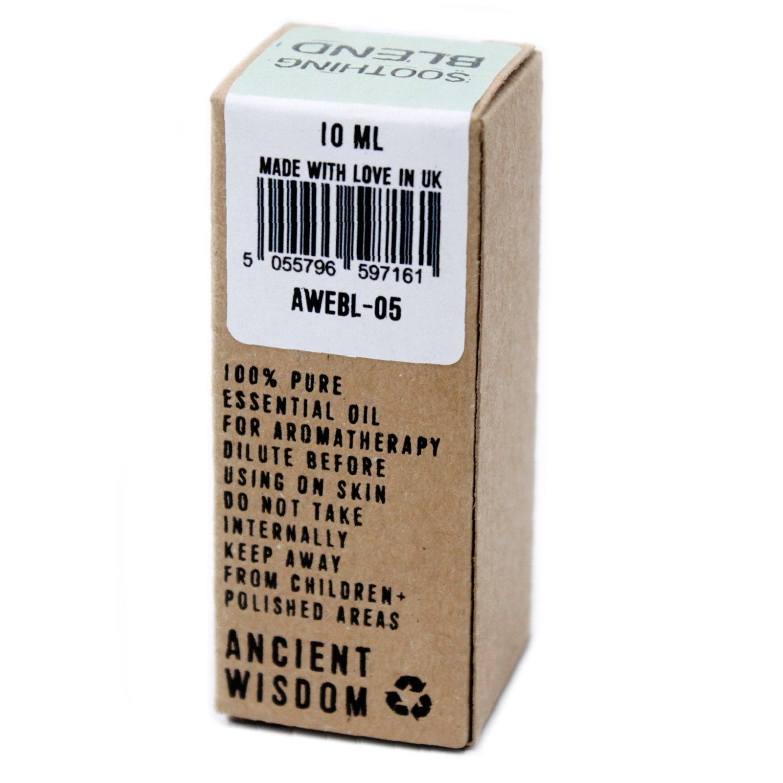 Small cardboard box with a label on a white background
