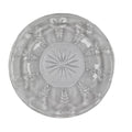 Clear glass plate with star-shaped cutout on a white background
