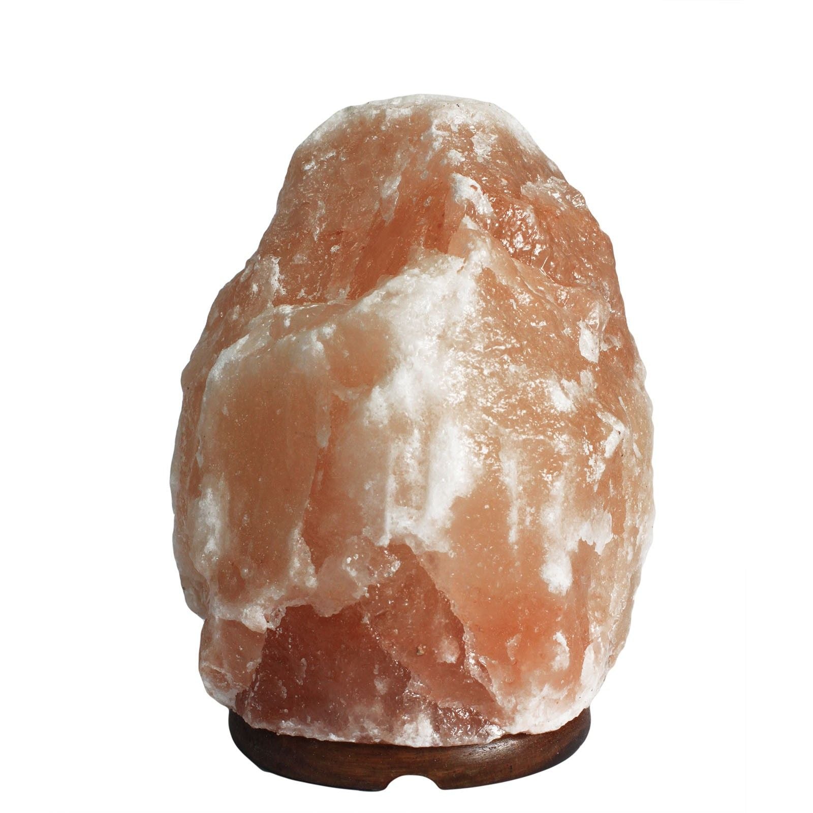 Himalayan salt lamp on a white background