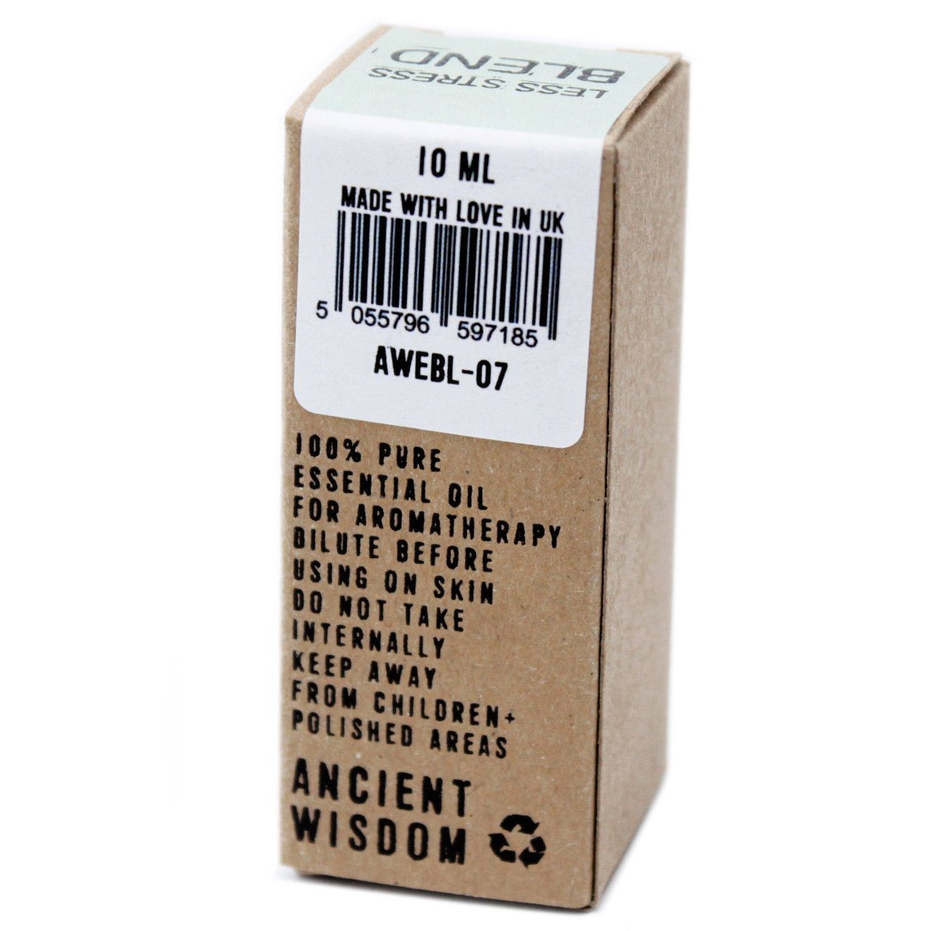Small cardboard box with a label on a white background