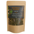 Mandala Leaves loose tea package with visible tea leaves on a white background